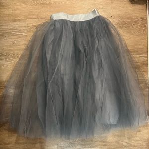 Alexandra Grecco Grey Tulle midi Skirt